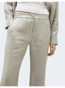 Pantalon Marella Nardo gris brillo para mujer