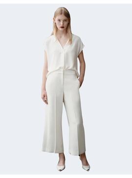 Pantalon Marella Grace blanco crepe para mujer