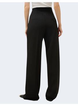 Pantalon Marella Aguzze negro con cinturones para mujer