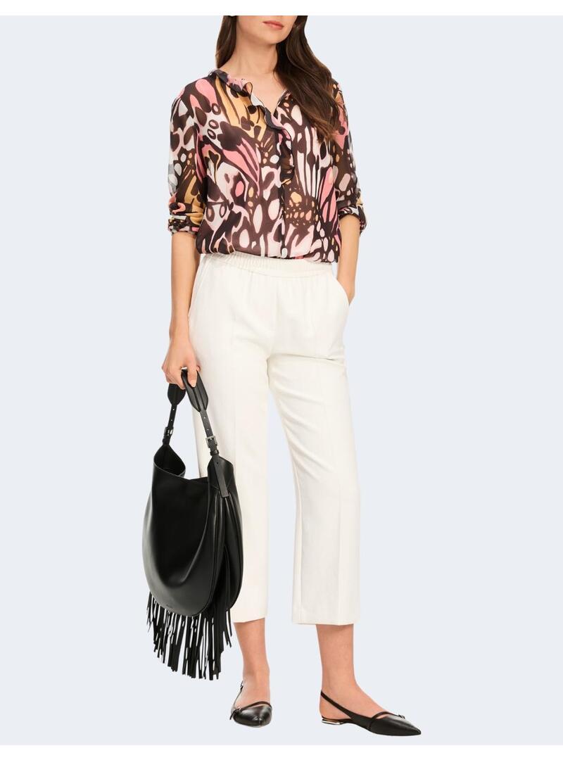 Pantalon Marccain blanco flare para mujer