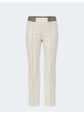 Pantalon Marccain beig goma cintura leopardo  para mujer