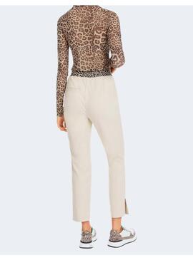 Pantalon Marccain beig goma cintura leopardo  para mujer