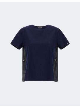 Camiseta Plisada Herno MC Azul Marino