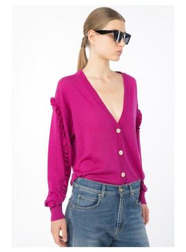 Cardigan Buganvilla Largo Morado