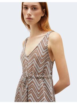 Vestido Marella Vela marrón lúrex para mujer