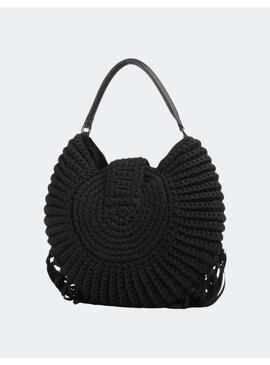Bolso hobo twinset crochet negro para mujer