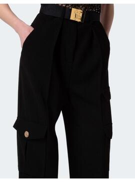 Pantalon negro multibolsillos