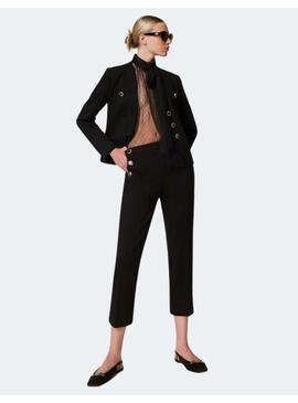 Pantalón twinset cropped negro para mujer
