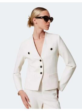 Blazer twinset beige botones negros para mujer