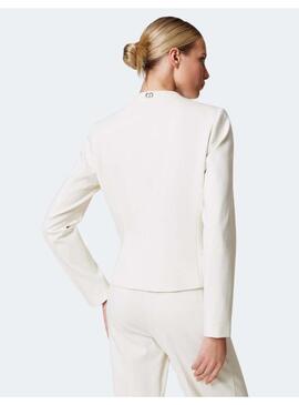 Blazer twinset beige botones negros para mujer
