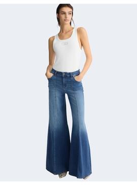 Vaquero Liu Jo denim azul campana grande para mujer
