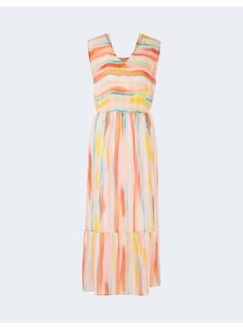 Vestido Marccain rayas multicolor sin mangas mujer