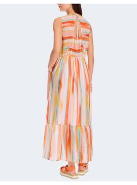 Vestido Marccain rayas multicolor sin mangas mujer
