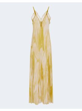 Vestido elisabetta franchi lencero verde para muje