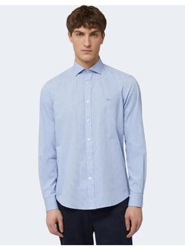 Camisa Regular Microsquares Sky