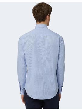 Camisa Regular Microsquares Sky