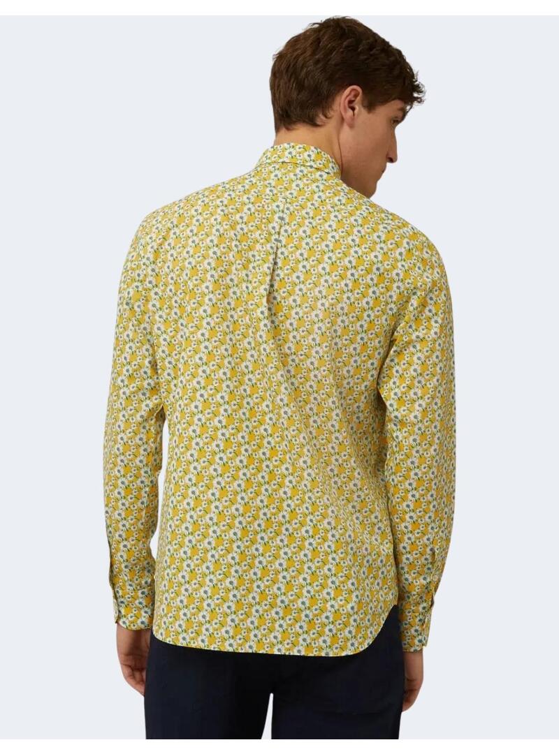 Camisa Regular Flowers Yellow