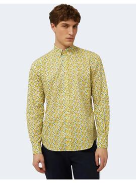 Camisa Regular Flowers Yellow