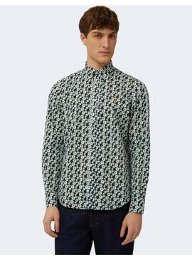 Camisa Regular Flowers Navy