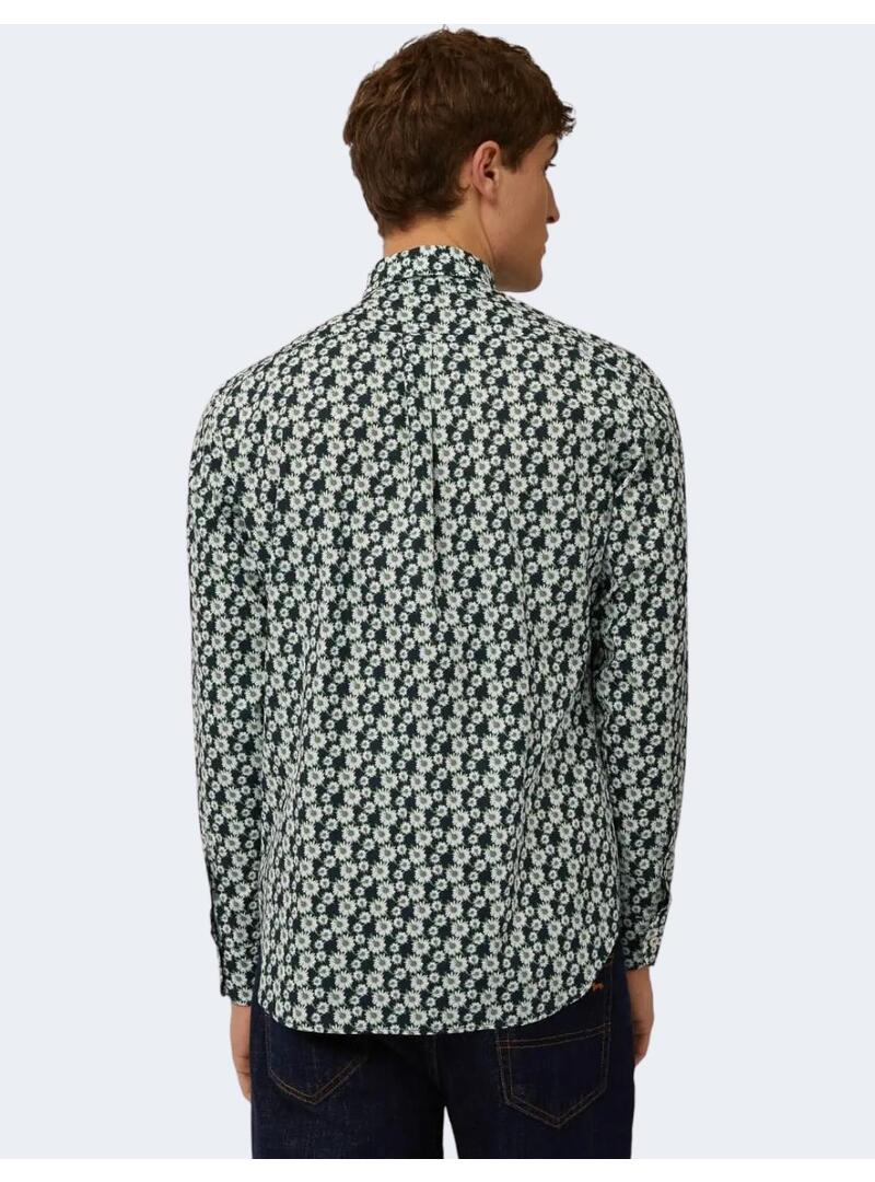 Camisa Regular Flowers Navy