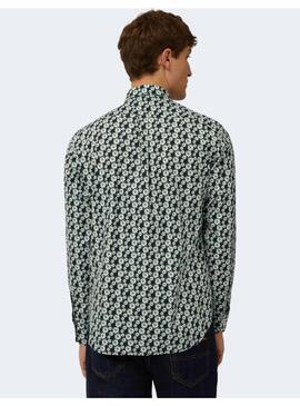 Camisa Regular Flowers Navy