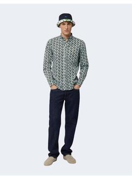 Camisa Regular Flowers Navy