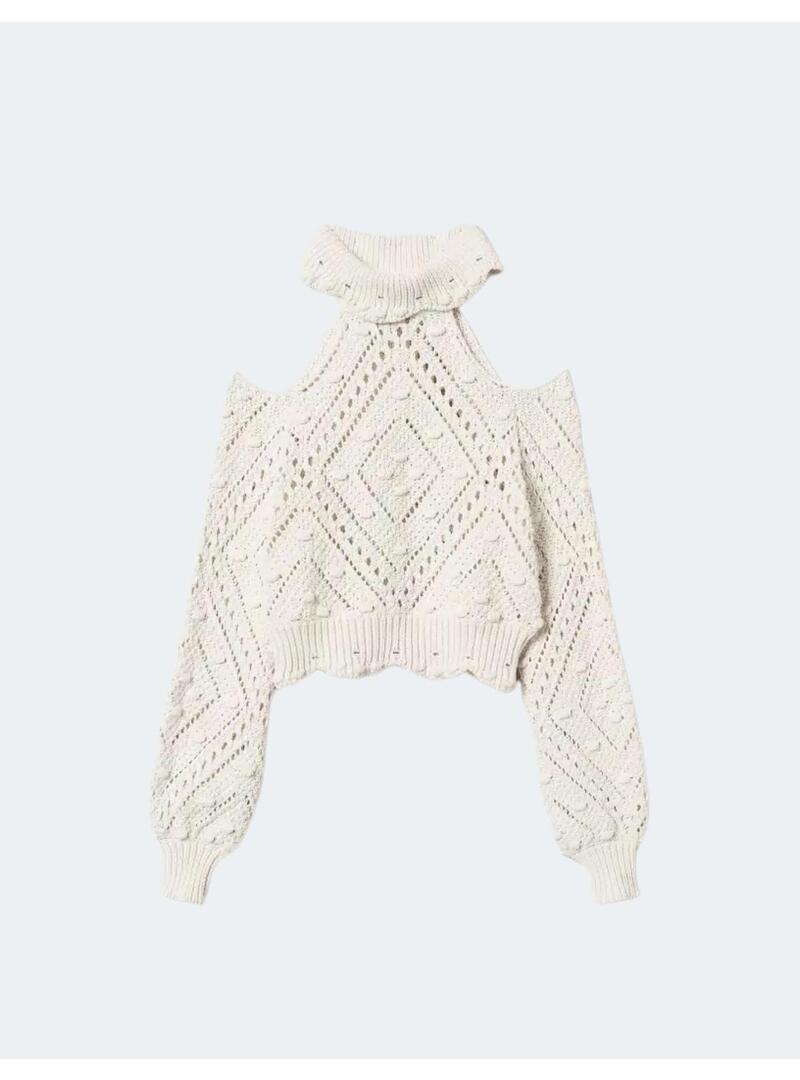 Jersey twinset crochet negro para mujer