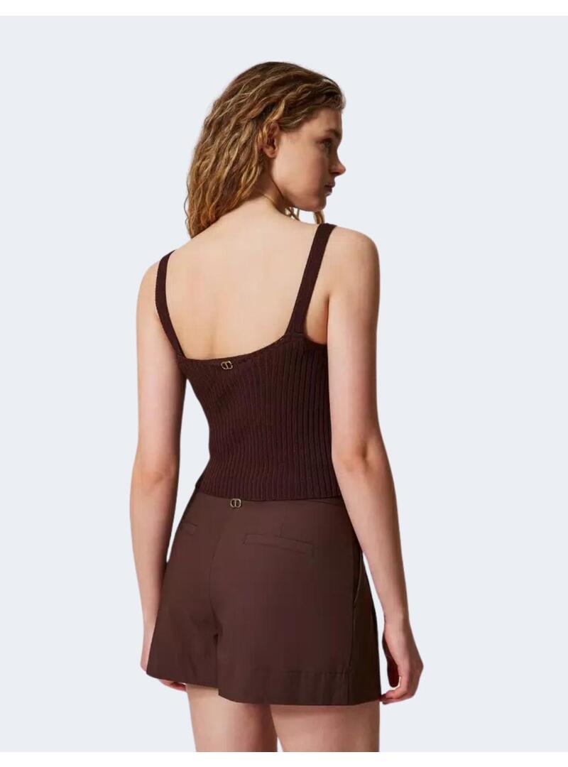 Top twinset tirantes chocolate para mujer