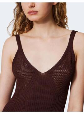 Top twinset tirantes chocolate para mujer