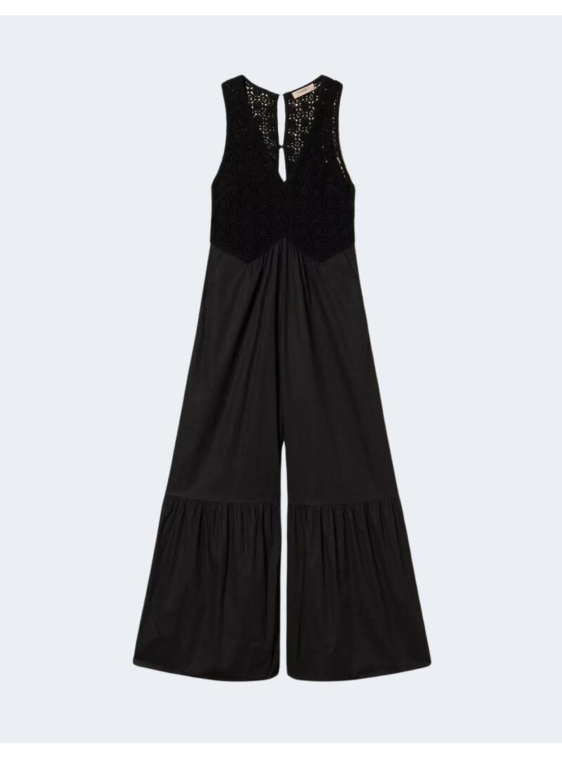 Vestido twinset negro para mujer