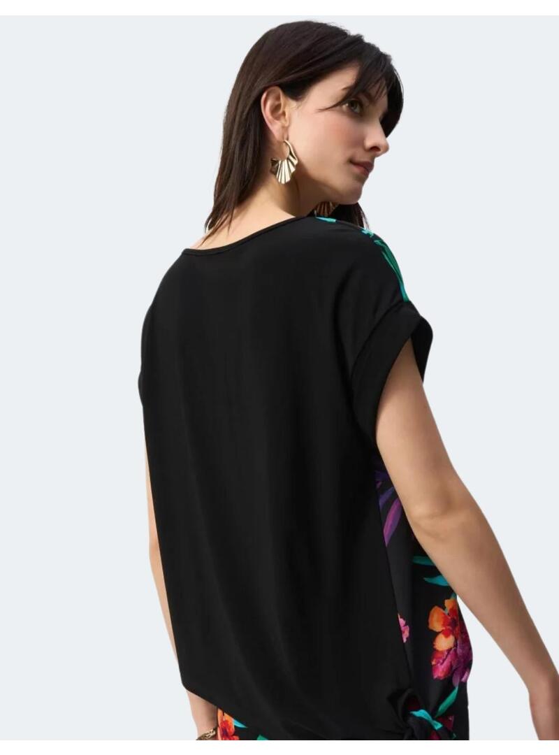 Camiseta joseph ribkoff negra flores para mujer